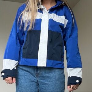 Hunter Blue and White Rain Jacket